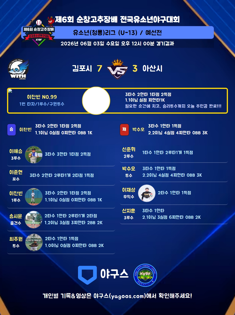 인스타그램 공유용 경기결과 이미지